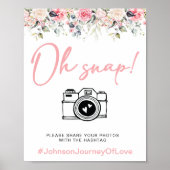 Elegano Oh Snap Blush Floral Hashtag Poster (Vorne)