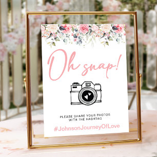 Elegano Oh Snap Blush Floral Hashtag Poster