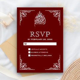 Eleganon Maroon Islamic Wedding RSVP