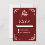Eleganon Maroon Islamic Wedding RSVP (Vorderseite)