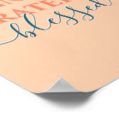 Eleganorange dankbar dankbar gesegnet poster (Ecke)