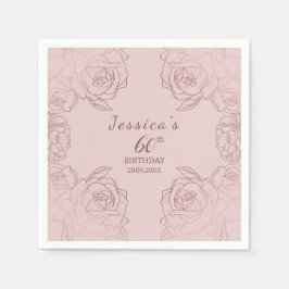 Eleganpink Mauve Floral Geburtstag Napkins Serviette