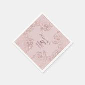 Eleganpink Mauve Floral Geburtstag Napkins Serviette (Ecke)