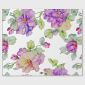 Eleganrosa lila Aquarellblüte Geschenkpapier (Flach)