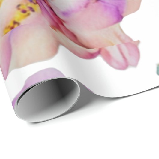 Eleganrosa lila Aquarellblüte Geschenkpapier (Rolleneckpunkt)