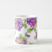 Eleganrosa lila Aquarellblüte Kaffeetasse (Mittel)