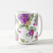 Eleganrosa lila Aquarellblüte Kaffeetasse (VorderseiteRechts)