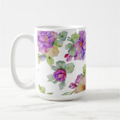Eleganrosa lila Aquarellblüte Kaffeetasse (Links)