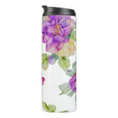 Eleganrosa lila Aquarellblüte Thermosbecher (Nach rechts gedreht)