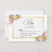 Eleganrosa, Rose Gold Eukalyptus Geometric RSVP Karte (Vorderseite)
