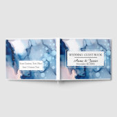 *~* EleganSea Blue Pink Aquarellmalerei Hochzeit Gästebuch (Voll)