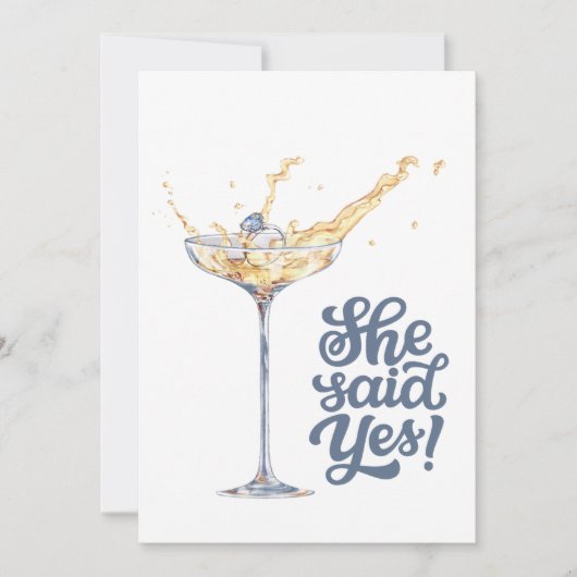 Eleganshe Said Yes Champagne Engagement Party Einladung (Vorderseite)