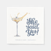Eleganshe Said Yes Champagne Engagement Party Serviette (Vorderseite)