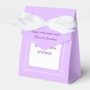 Elegant 10 Jahre Jubiläum Romantische Herzen Lila Geschenkschachtel