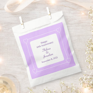 Elegant 10 Jahre Jubiläum Romantische Herzen Lila Geschenktütchen