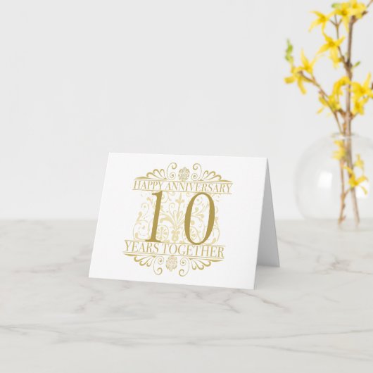 Elegant 10 Jahre Karte (Gelbe Blume)