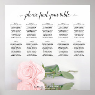 Elegant 10 Tabelle Rosa Hochzeitstabelle Poster