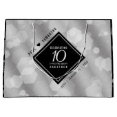 Elegant 10 th Tin Wedding Anniversary Celebration  Große Geschenktüte (Vorderseite)