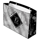 Elegant 10 th Tin Wedding Anniversary Celebration  Große Geschenktüte (Rückseite Schrägansicht)