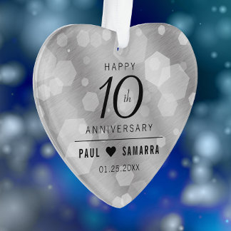 Elegant 10. Zinn Hochzeit Jahrestag Acryl Ornament