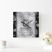 Elegant 10. Zinn Hochzeit Jahrestag Acryl Quadratische Wanduhr (Zuhause)