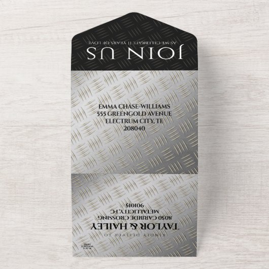 Elegant 11. Hochzeitsfeier All In One Einladung (Außenbereich)