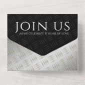 Elegant 11. Hochzeitsfeier All In One Einladung (Rückseite)