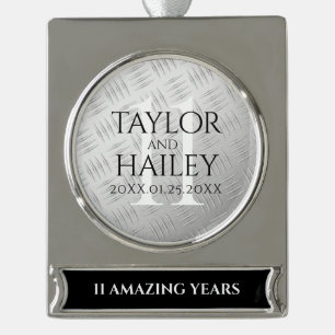 Elegant 11. Hochzeitsfeier Banner-Ornament Silber