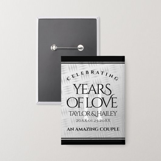 Elegant 11. Hochzeitsfeier Button (Vorderseite/Rückseite)