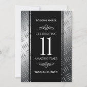 Elegant 11. Hochzeitsfeier Einladung (Vorderseite)