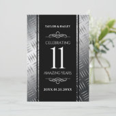 Elegant 11. Hochzeitsfeier Einladung (Stehend Vorderseite)
