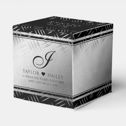 Elegant 11. Hochzeitsfeier Geschenkschachtel (Rückseite)