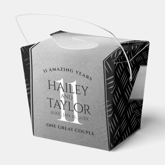 Elegant 11. Hochzeitsfeier Geschenkschachtel (Rückseite)
