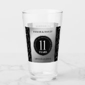 Elegant 11. Hochzeitsfeier Glas (Vorderseite)