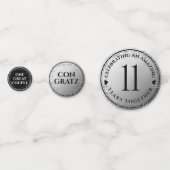 Elegant 11. Hochzeitsfeier Konfetti (Vorderseiten)