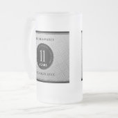 Elegant 11. Hochzeitsfeier Mattglas Bierglas (Vorderseite Links)