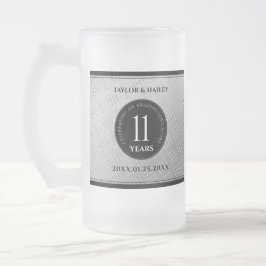 Elegant 11. Hochzeitsfeier Mattglas Bierglas