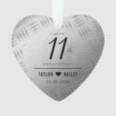 Elegant 11. Hochzeitsfeier Ornament (Vorderseite)
