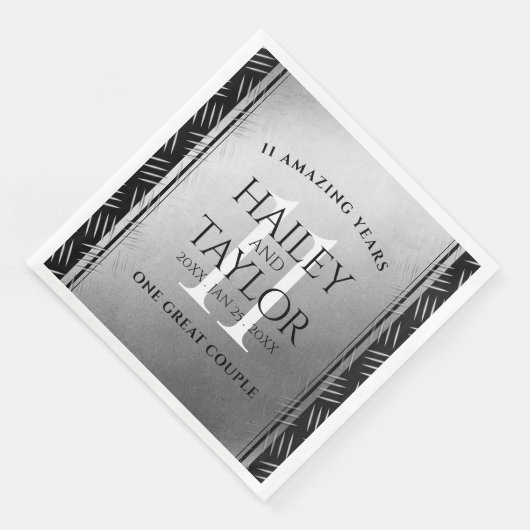 Elegant 11. Hochzeitsfeier Serviette (Ecke)