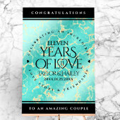 Elegant 11. Hochzeitstag in Türkis Acrylschild