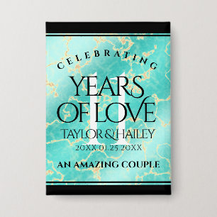 Elegant 11. Hochzeitstag in Türkis Button