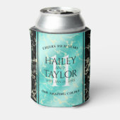 Elegant 11. Hochzeitstag in Türkis Dosenkühler (Kanne Rückseite)