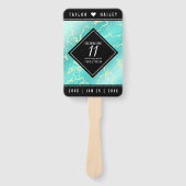 Elegant 11. Hochzeitstag in Türkis Fächer (Vorderseite)