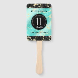 Elegant 11. Hochzeitstag in Türkis Fächer