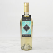 Elegant 11. Hochzeitstag in Türkis Flaschenanhänger (Auf Flasche)