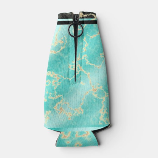 Elegant 11. Hochzeitstag in Türkis Flaschenkühler (Rückseite)