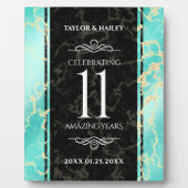 Elegant 11. Hochzeitstag in Türkis Fotoplatte (Vorderseite)