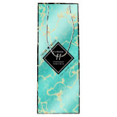 Elegant 11. Hochzeitstag in Türkis Geschenktüte Für Weinflaschen (Vorderseite)