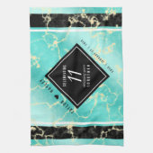 Elegant 11. Hochzeitstag in Türkis Geschirrtuch (Vertikal)