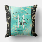 Elegant 11. Hochzeitstag in Türkis Kissen (Rückseite)